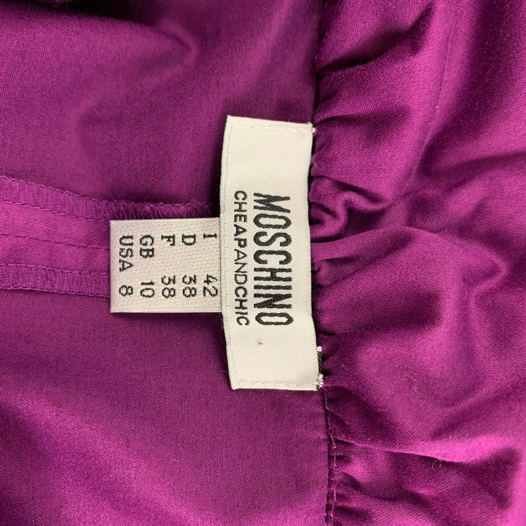 CHEAP and CHIC by MOSCHINO Size 8 Purple Cotton Blend Sleeveless Casual Top 1