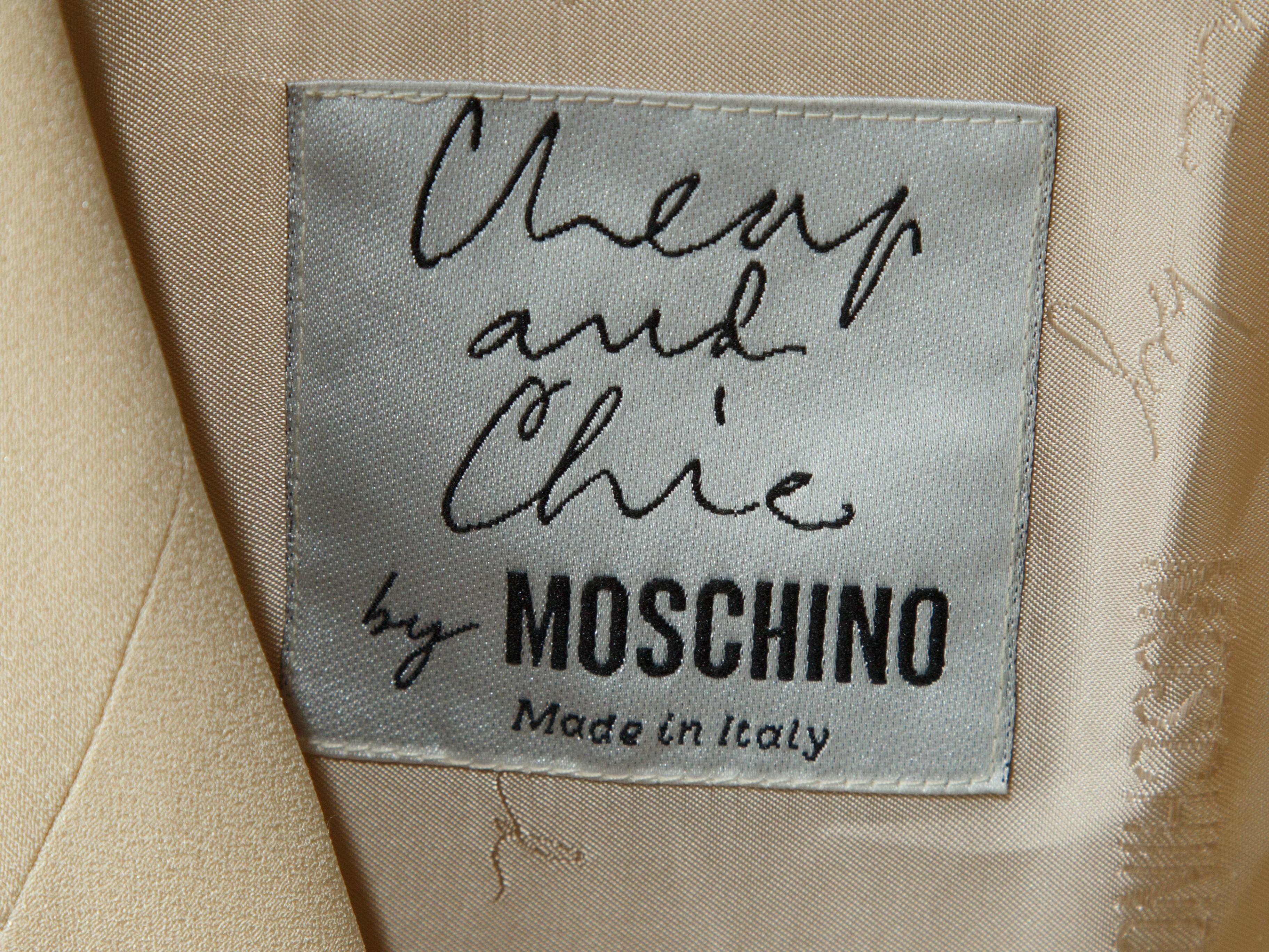 Cheap and Chip By Moschino Cream Blazer In Good Condition In New York, NY