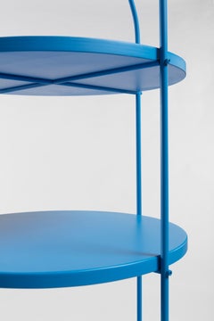 Cheba bookcase, in lacquered metal and plywood, by Accardi Buccheri for Medulum