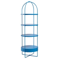 Cheba bookcase, in lacquered metal snd plywood, by Accardi Buccheri for Medulum