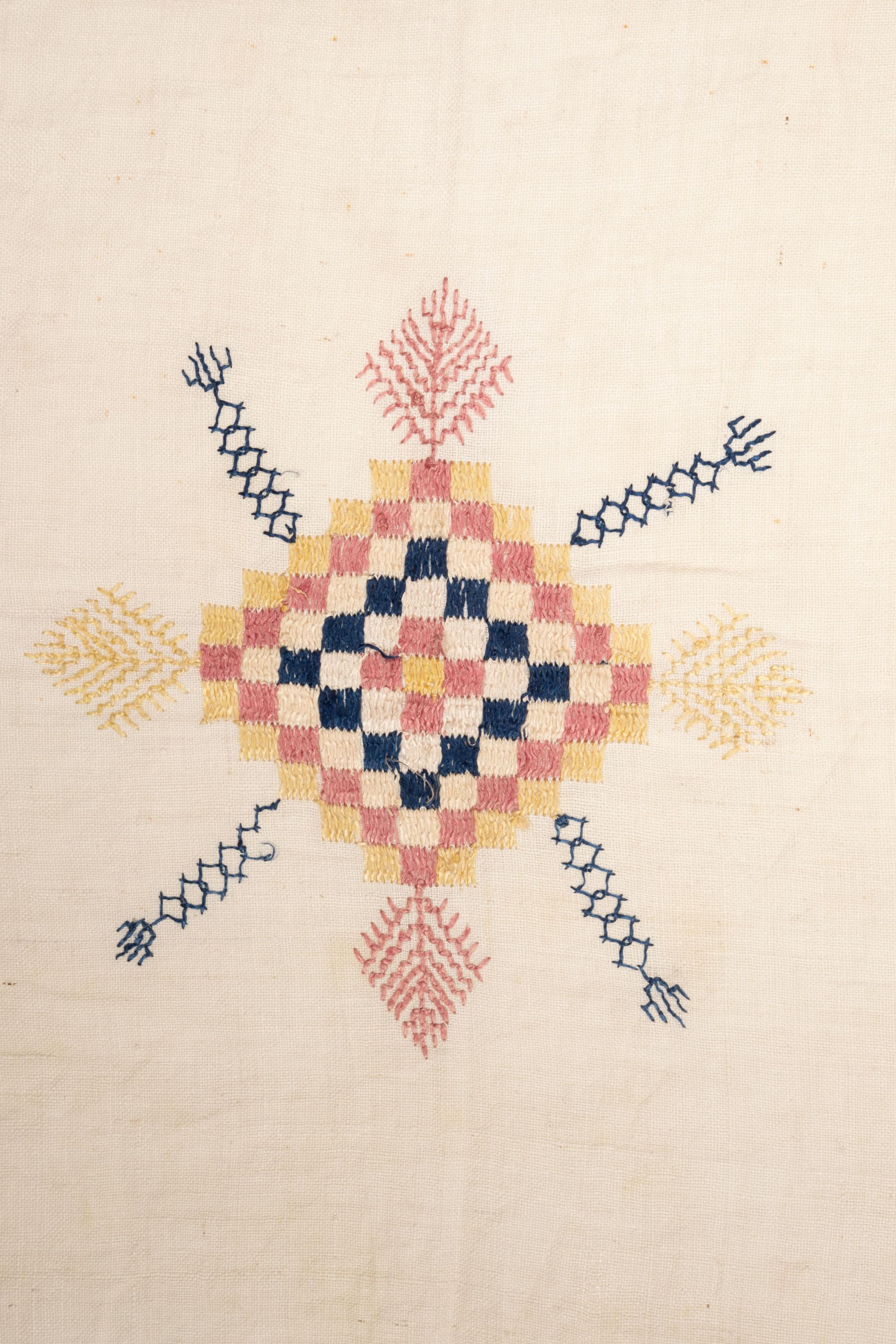 Tribal Chefchaouen Embroidery from Morocco, Late 19th Century For Sale