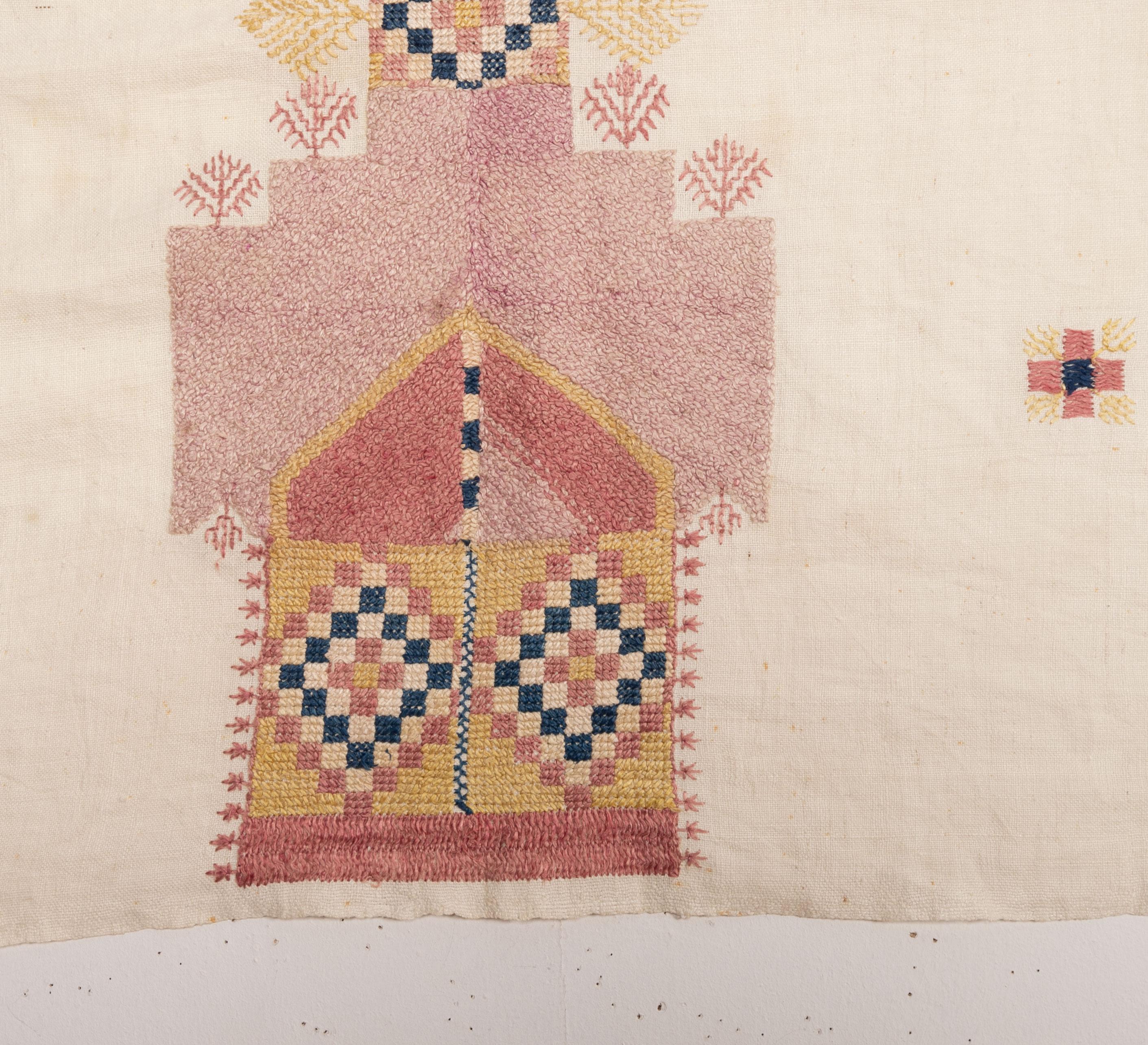 Silk Chefchaouen Embroidery from Morocco, Late 19th Century For Sale