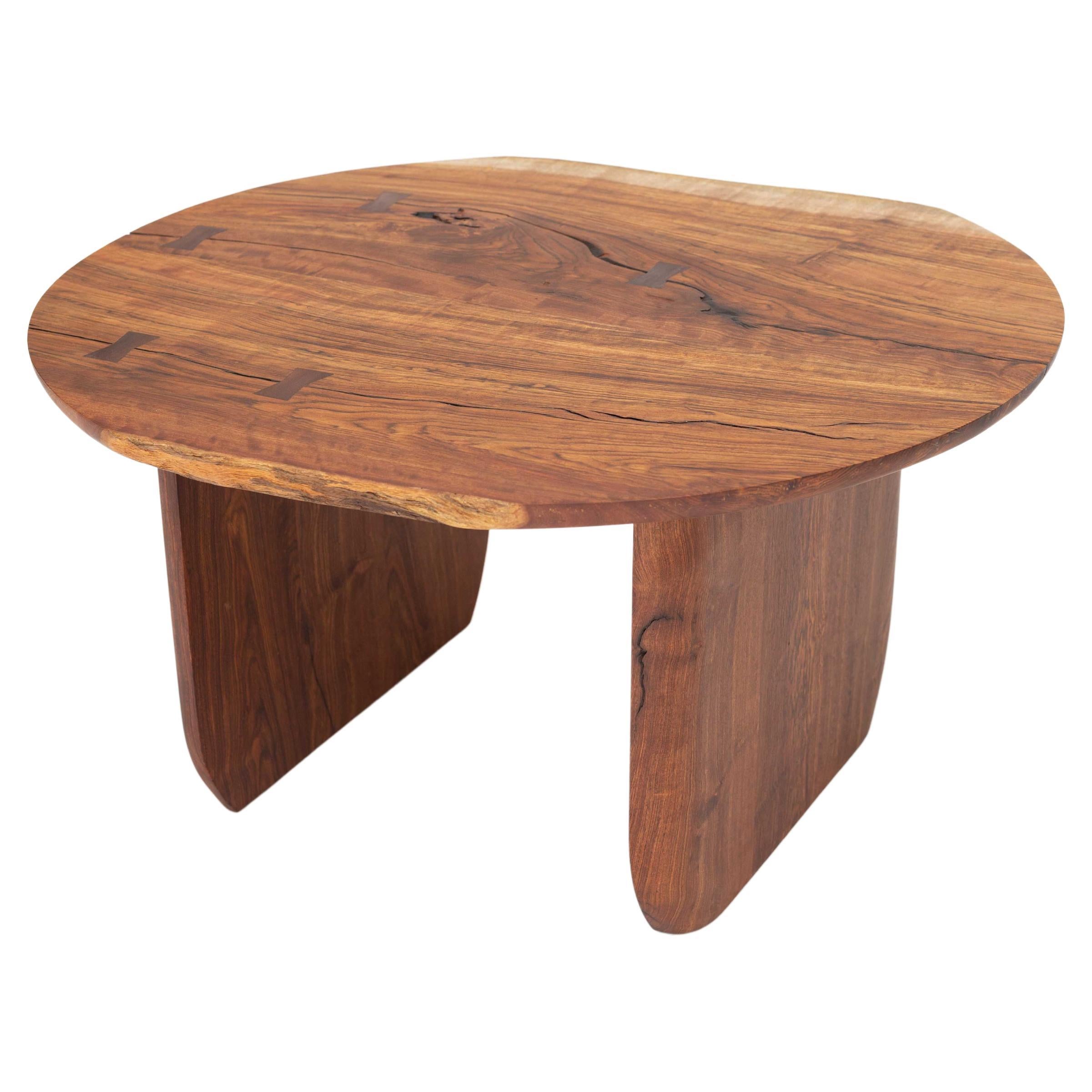 Organic Modern Coffee Table in Chechen Tropical Solid Wood 