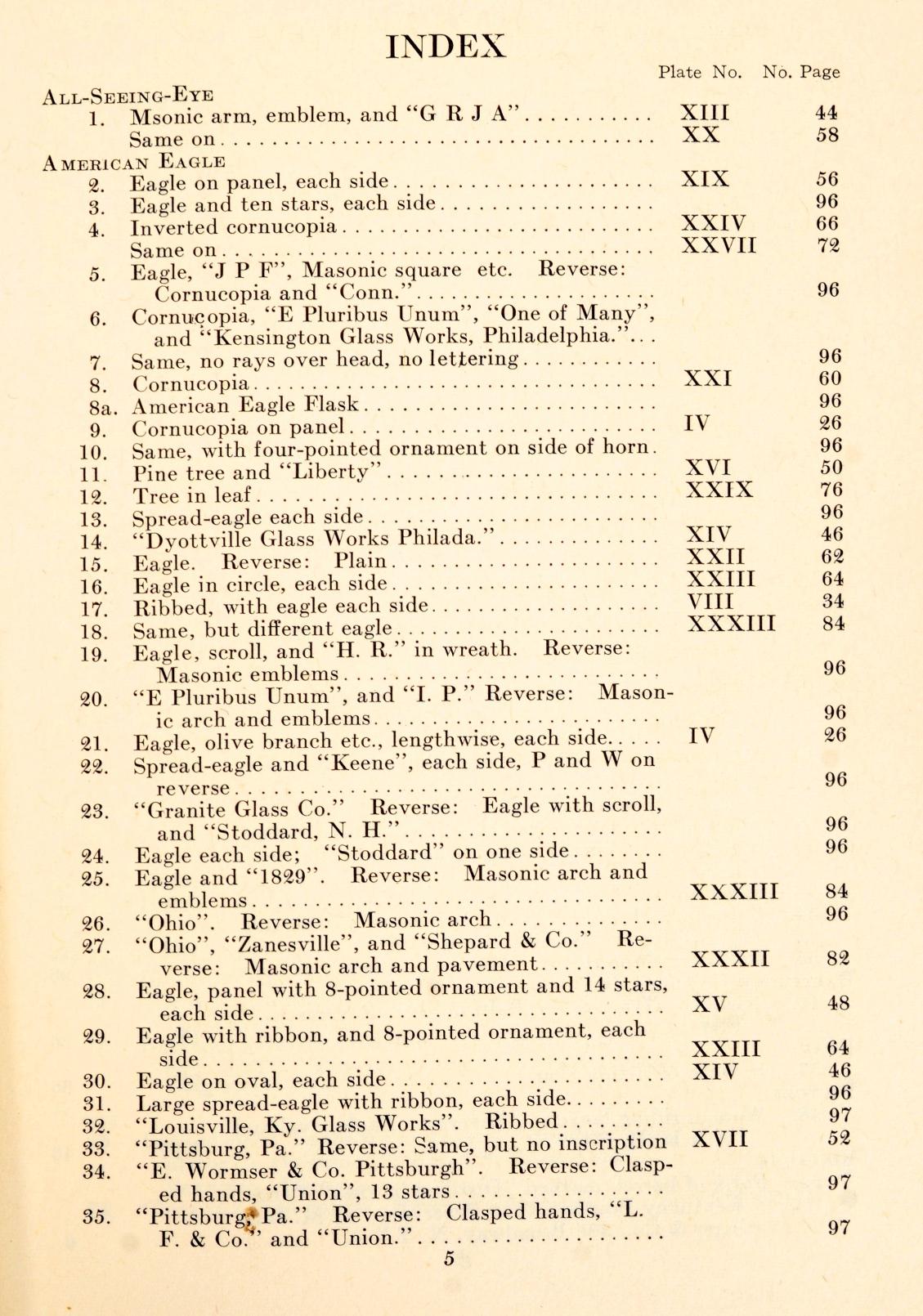 Early 20th Century Check List of Early American Bottles And Flasks by Stephen Van Rensselaer