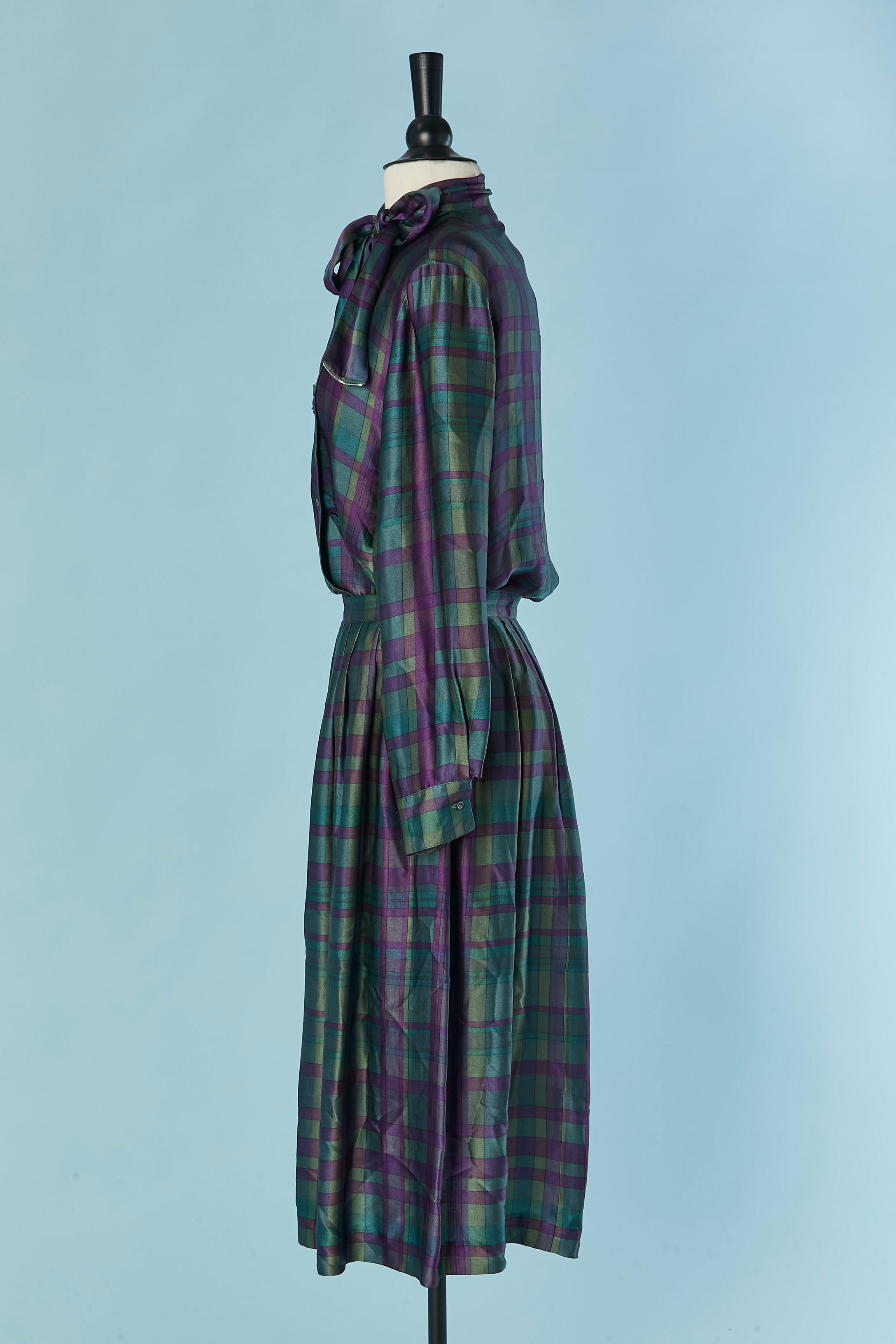 Modello a quadri Insieme di camicia e gonna in seta CHRISTIAN DIOR Tricots et Coordonnés in vendita 2