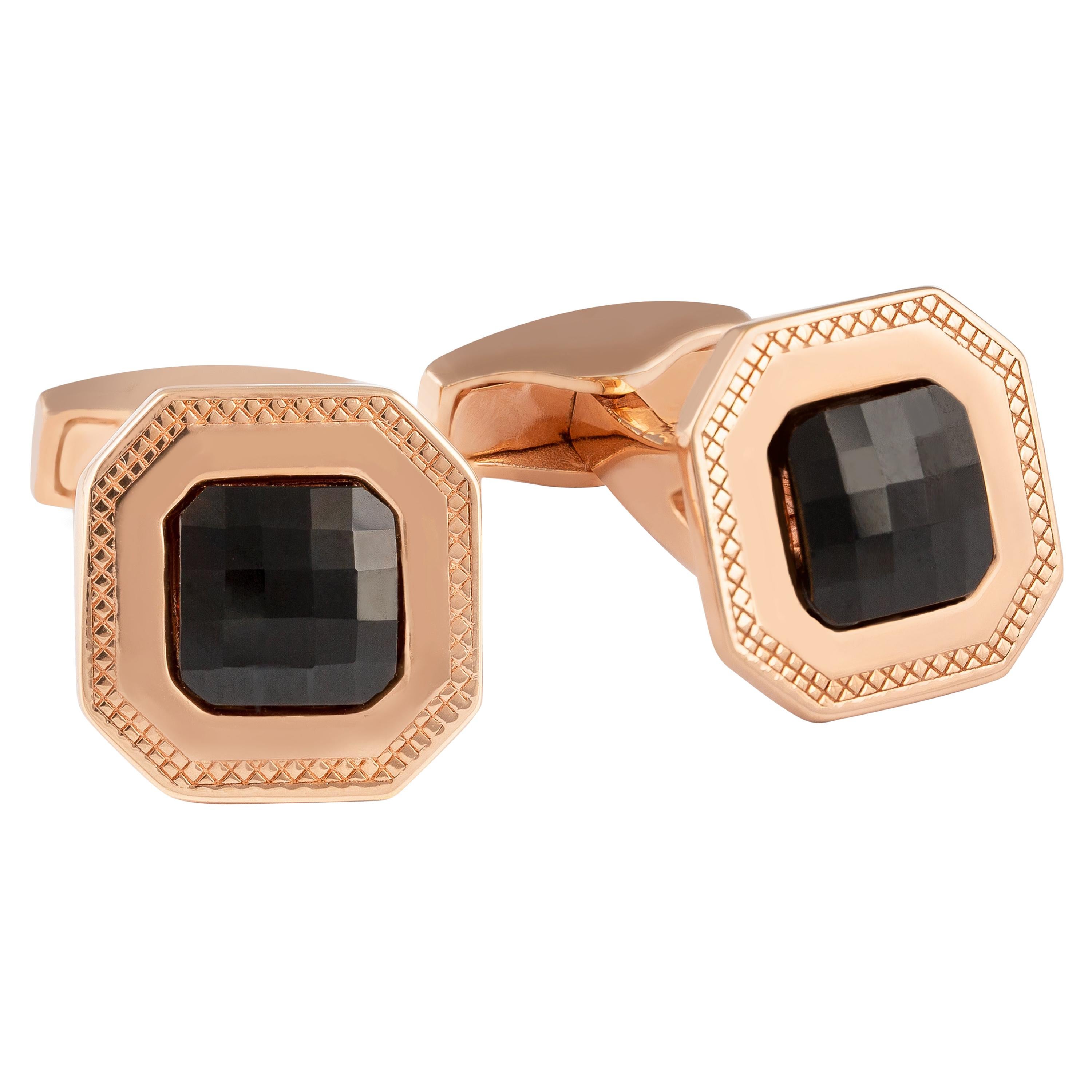 Tateossian Checkboard Cufflinks in Rose Gold 'Limited Edition 30 Pair'
