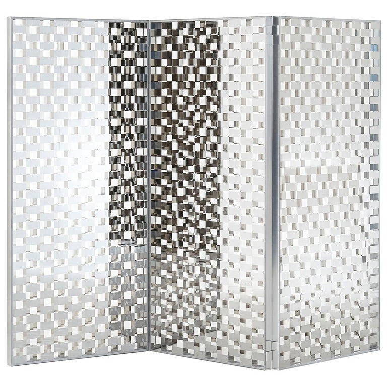 Checked Glass Screen with a Special Checked Decoration by Nendo for Glas Italia For Sale