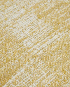 Cojín de lino con textura cruda a cuadros en amarillo y crema 60x50cm