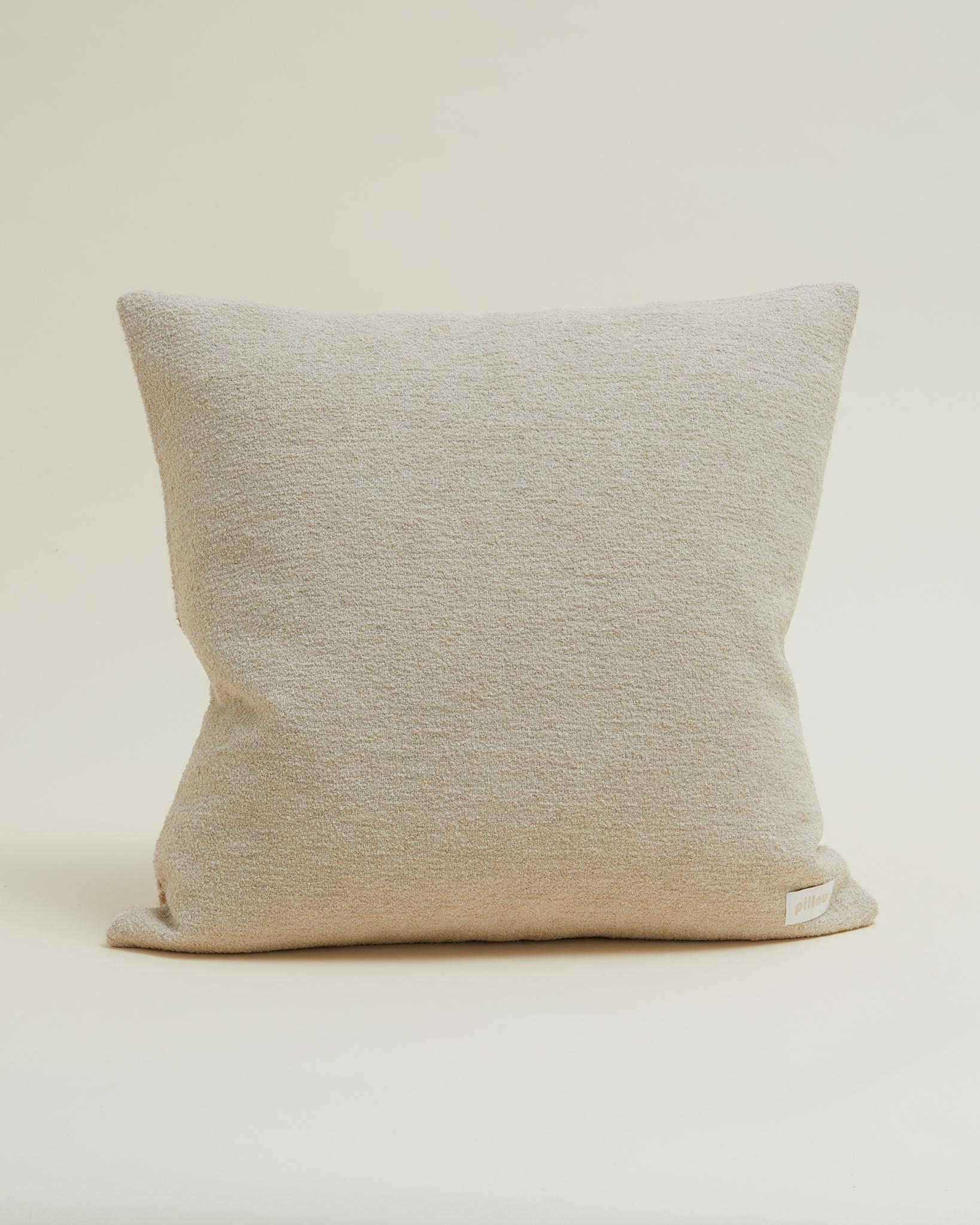 Svedese Cuscino in tessuto scandinavo vintage a quadri in crema e beige 60x60 cm in vendita