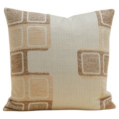 Cuscino in tessuto scandinavo vintage a quadri in crema e beige 60x60 cm