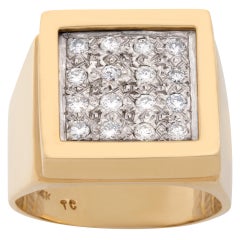 Anillo Checker Diamond Oro Amarillo