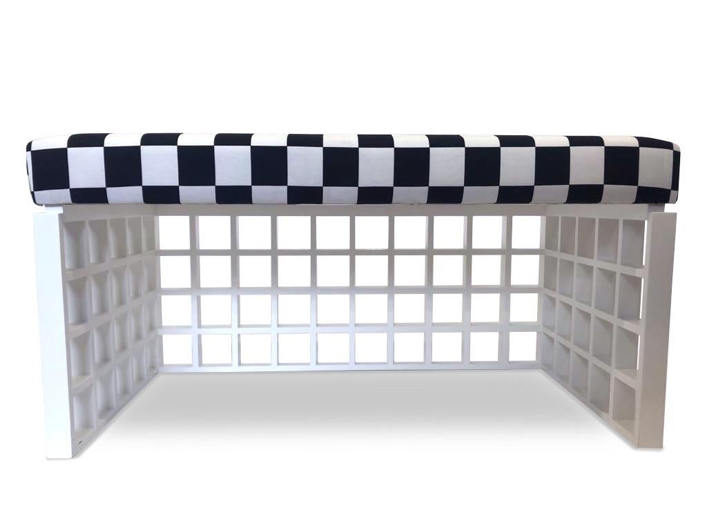 Vienna Secession Checkerboard Bench in the Wiener Werkstätte Style by Juan Montoya For Sale