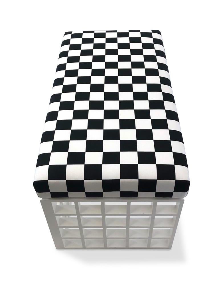 American Checkerboard Bench in the Wiener Werkstätte Style by Juan Montoya For Sale