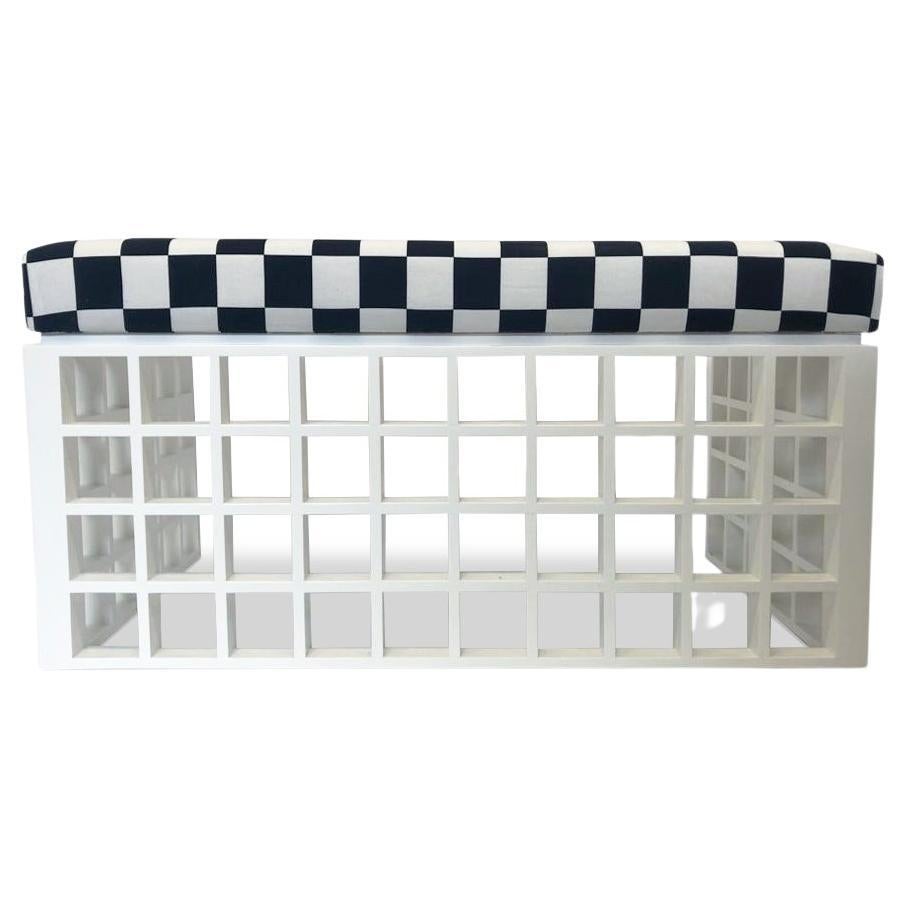 Checkerboard Bench in the Wiener Werkstätte Style by Juan Montoya For Sale