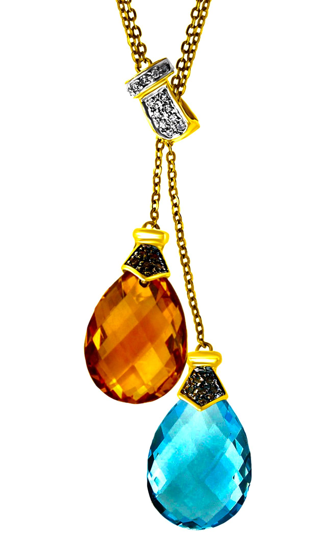 citrine and topaz necklace