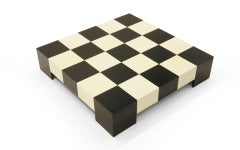Checkerboard Coffee Table by Milo Baughman Black and White, Signed Thayer Coggin