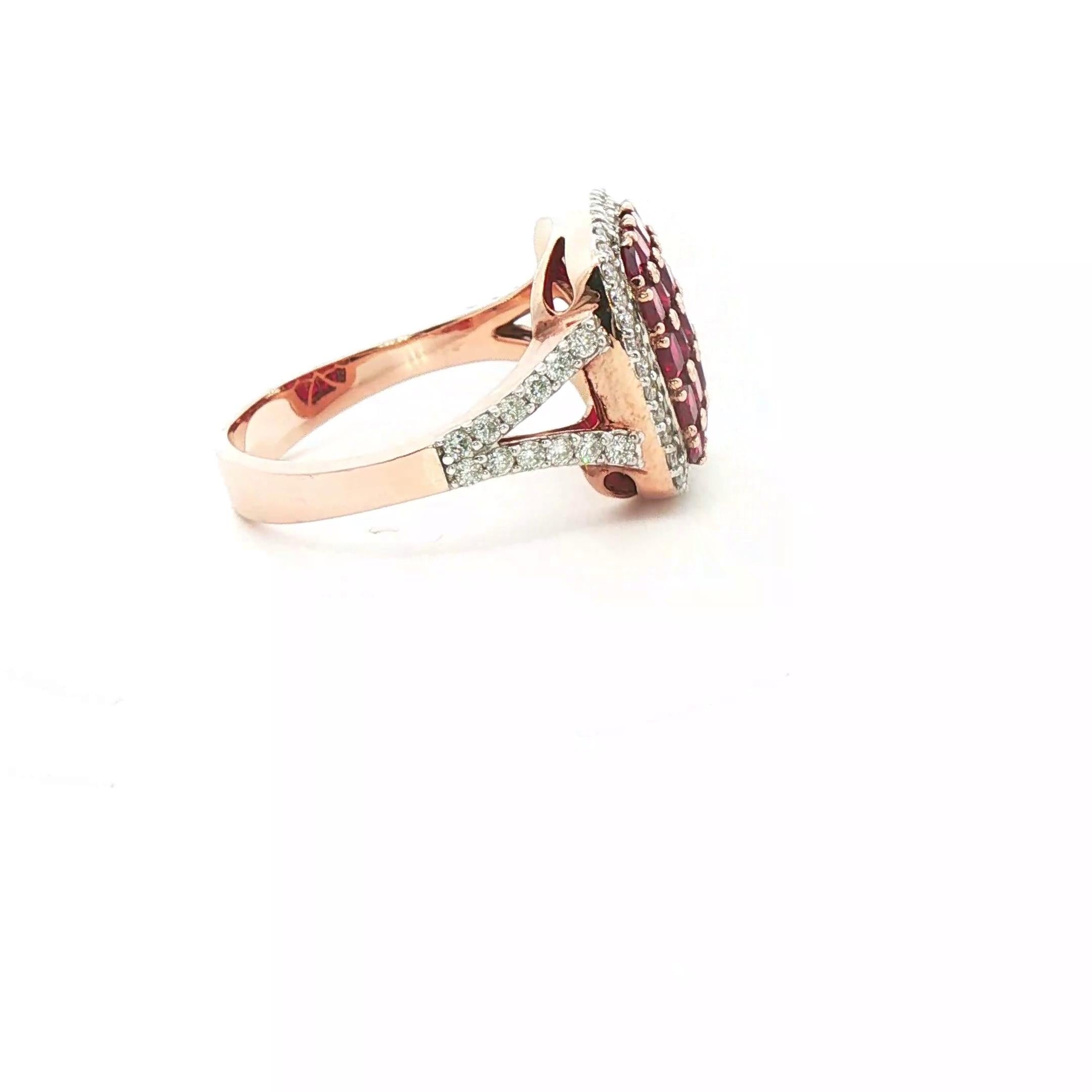 Modern Checkerboard Ruby Ring For Sale