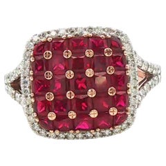 Checkerboard Ruby Ring