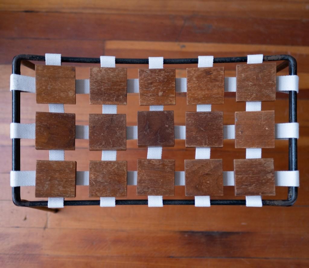 Mid-20th Century Checkerboard Stool by Maxwell Yellen, 1953