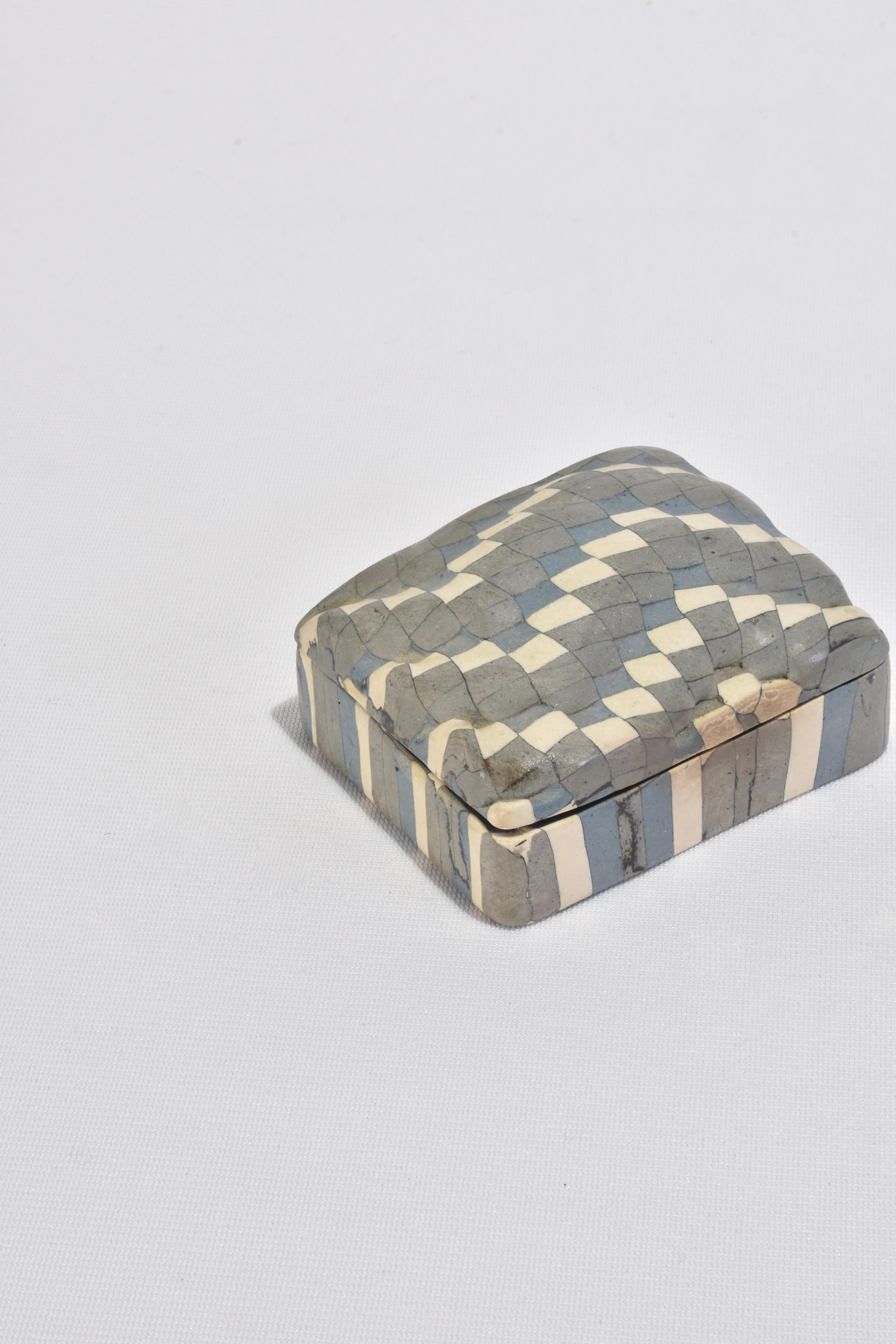 20th Century Checkered Ceramic Box