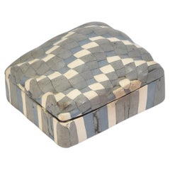 Vintage Checkered Ceramic Box