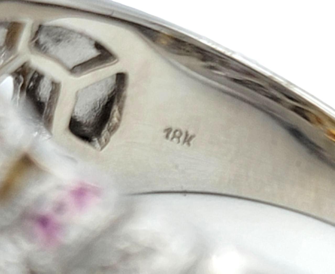 Anello Cocktail con Citrino a Cuscino e Multi Gemme a Scacchiera in Oro Bianco 18 Karati in vendita 1