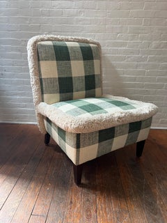 Checkered Sliper Chair with Jumbo Fringe
