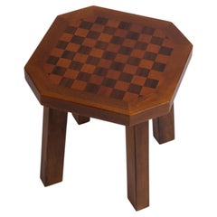 Checkered Wood Side Table – Veta Side Table by Marcela Cure