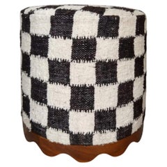 Checkered Wool Stool by Diego Olivero
