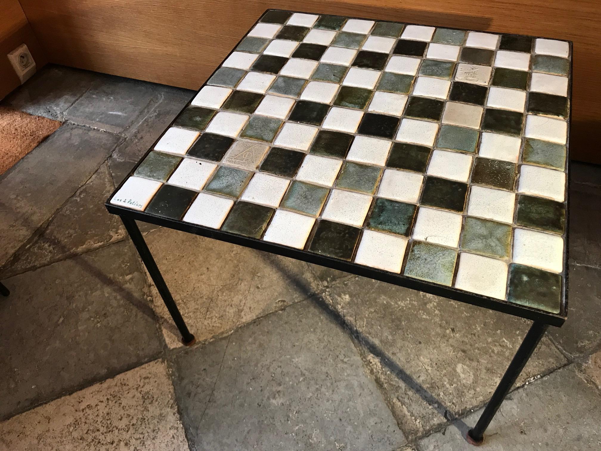 Checkers Board or Coffee Table by Les 2 Potiers at 1stDibs checkers coffee table