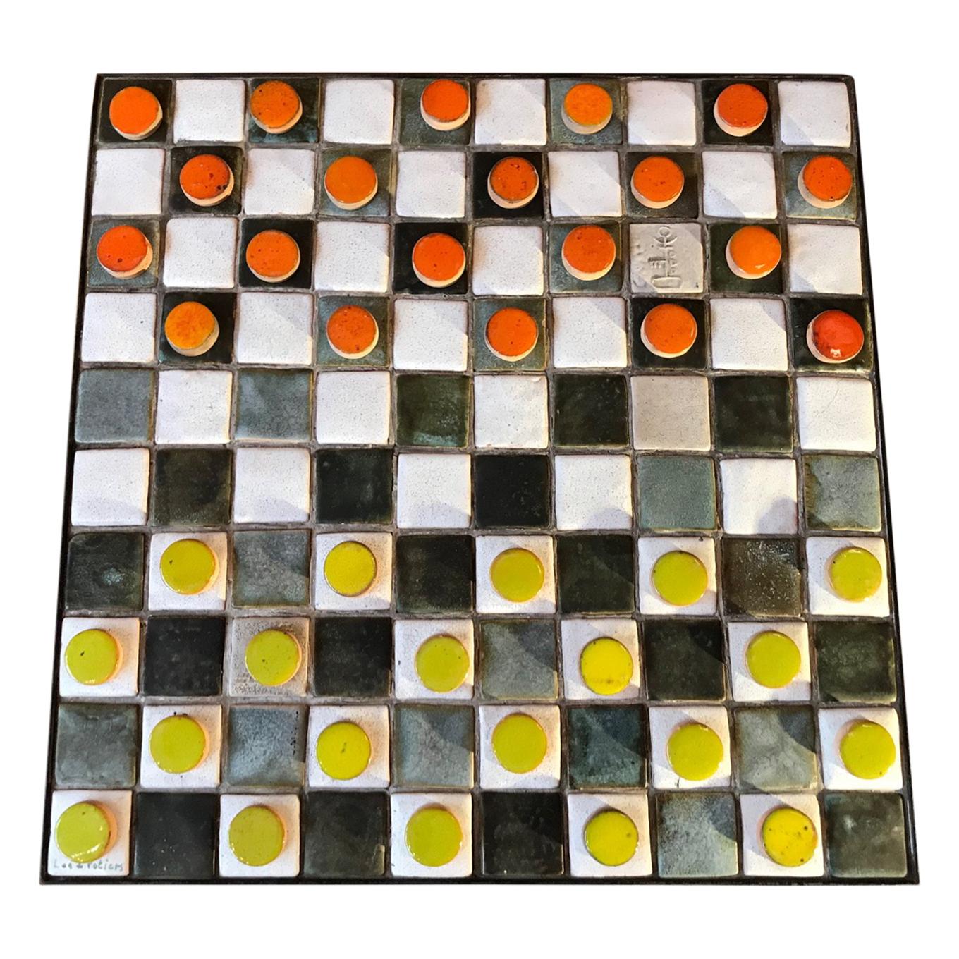 Checkers Board or Coffee Table by Les 2 Potiers