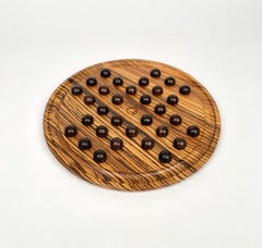 Checkers Game "The Solitaire" in Wood by Artek, Italy, 1970s