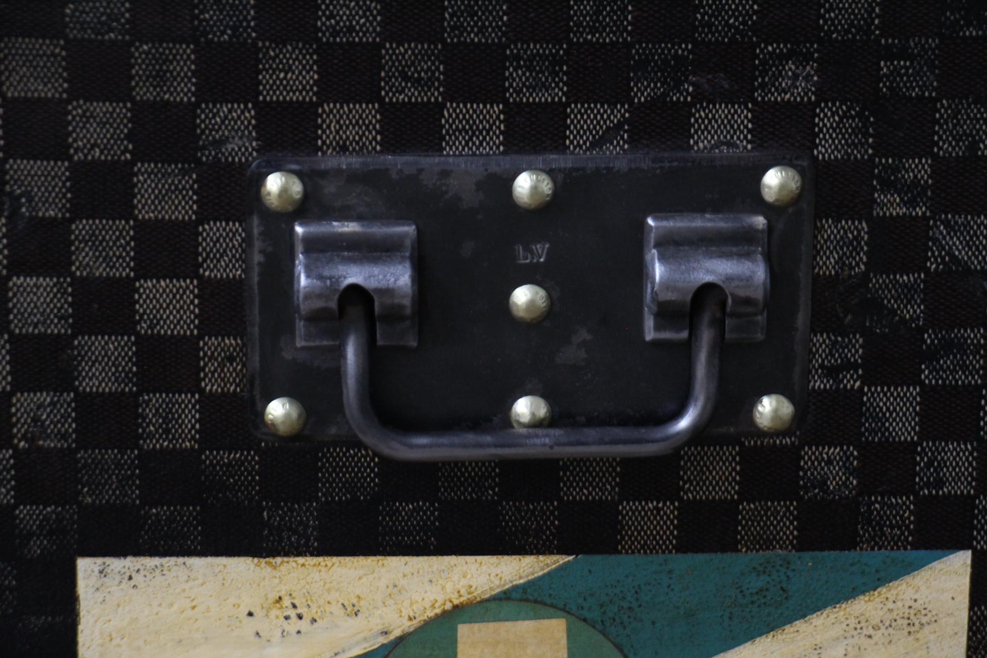 Checkers Louis Vuitton-Truhe, 85 cm Damiers Louis Vuitton-Dampfer-Truhe im Angebot 5