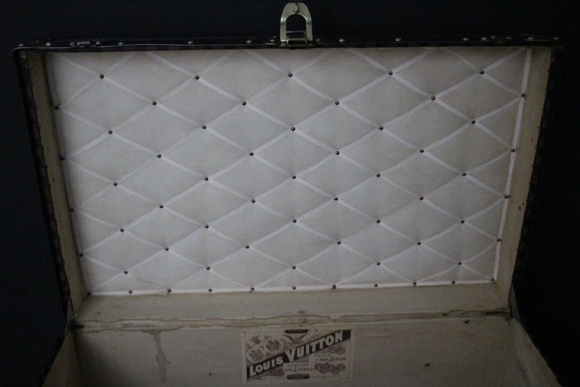 Checkers Louis Vuitton-Truhe, 85 cm Damiers Louis Vuitton-Dampfer-Truhe im Angebot 10