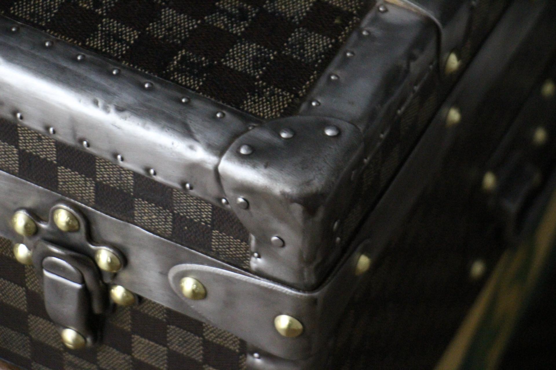 Checkers Louis Vuitton-Truhe, 85 cm Damiers Louis Vuitton-Dampfer-Truhe im Angebot 11