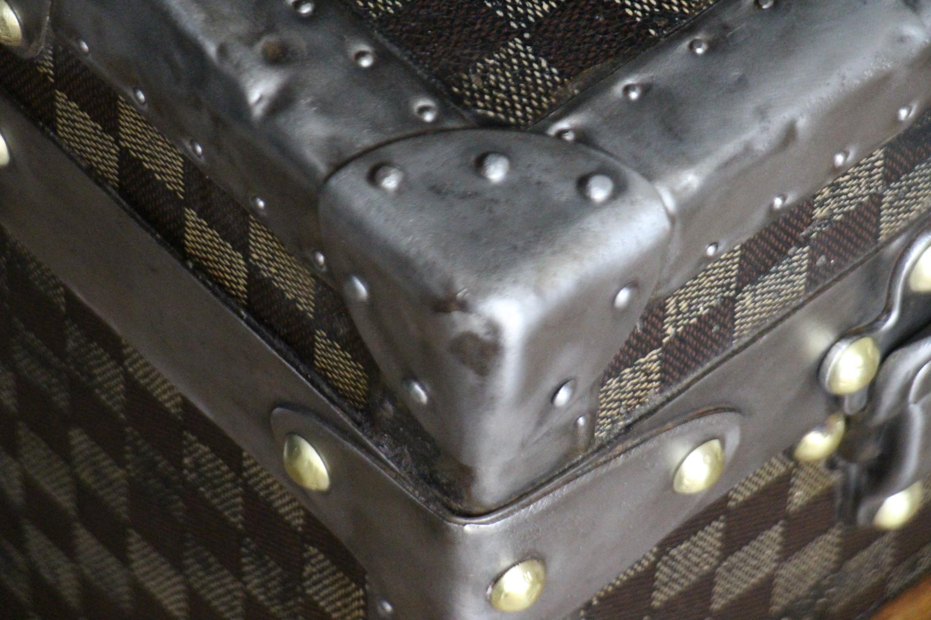 Checkers Louis Vuitton-Truhe, 85 cm Damiers Louis Vuitton-Dampfer-Truhe im Angebot 12