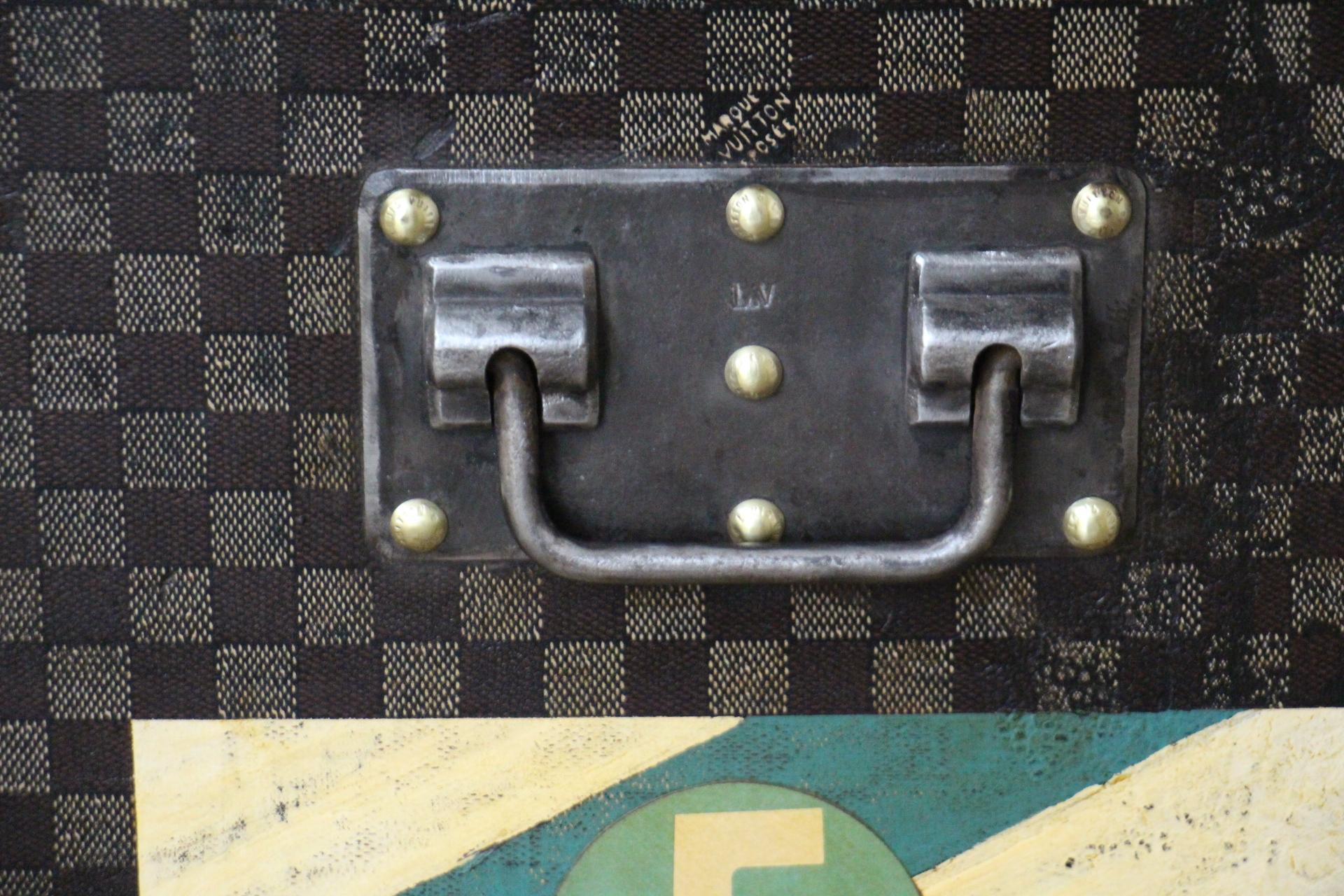 Checkers Louis Vuitton-Truhe, 85 cm Damiers Louis Vuitton-Dampfer-Truhe im Angebot 2