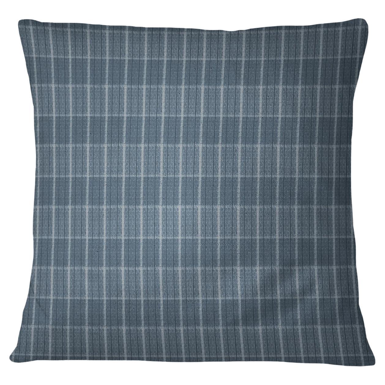 Checkmate Polyester Throw Pillows Set of 2 in Color Denim
