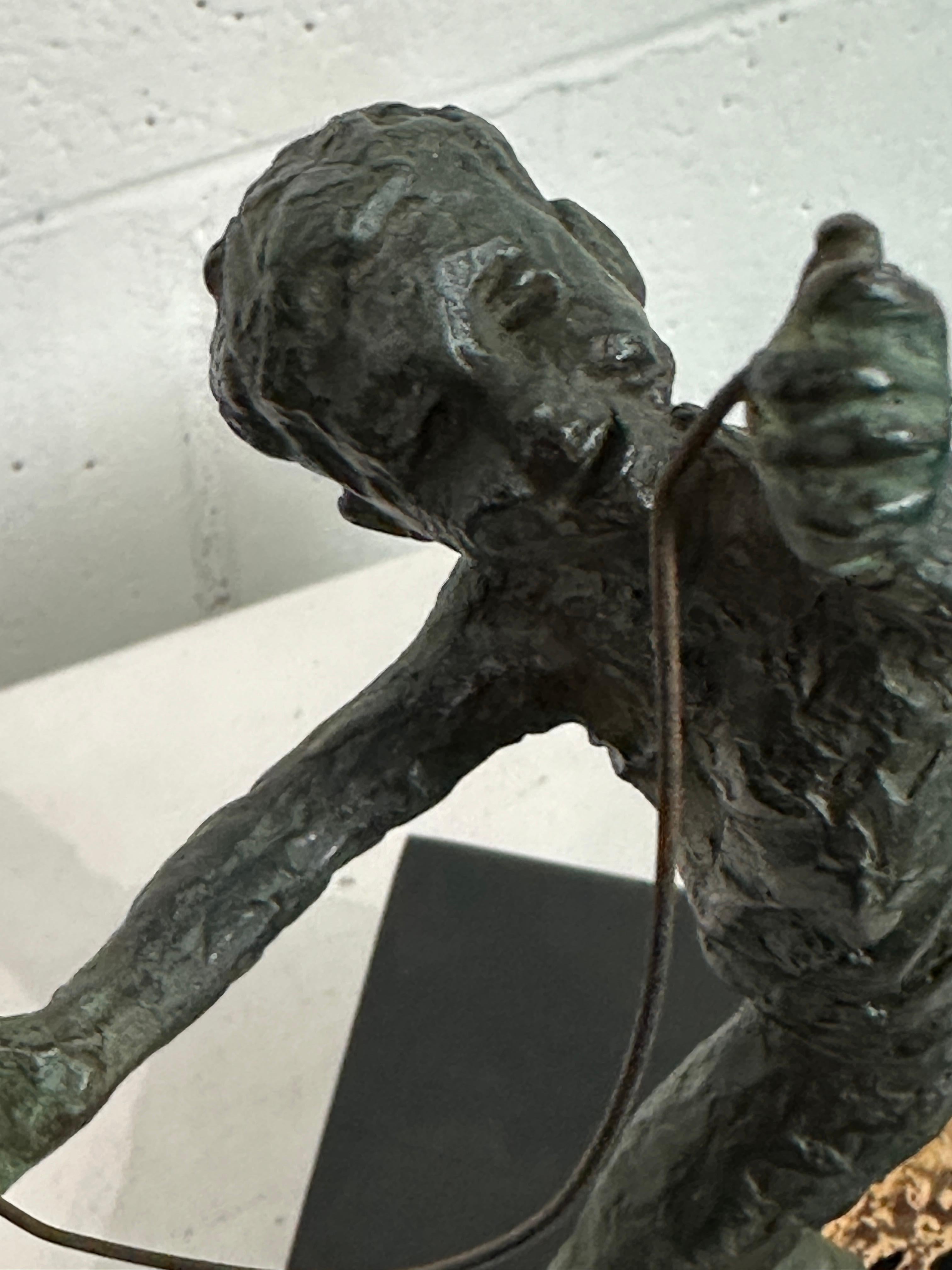 Cheeky Child Bronze Statue on Square Base by Curtis Jere In Good Condition For Sale In Pasadena, CA