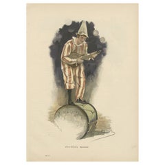 Clown joyeux en équilibre sur un tambour - "Sylvesterlust" par Alfred Schwarz, c.1895