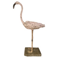 Cheerful Pale Pink Flamingo Figurine-France 1960s