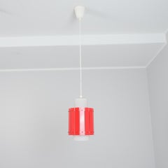 Cheerful Red Ceiling Pendant Model K2-74 by Maria Lindeman for Idman, 1960s