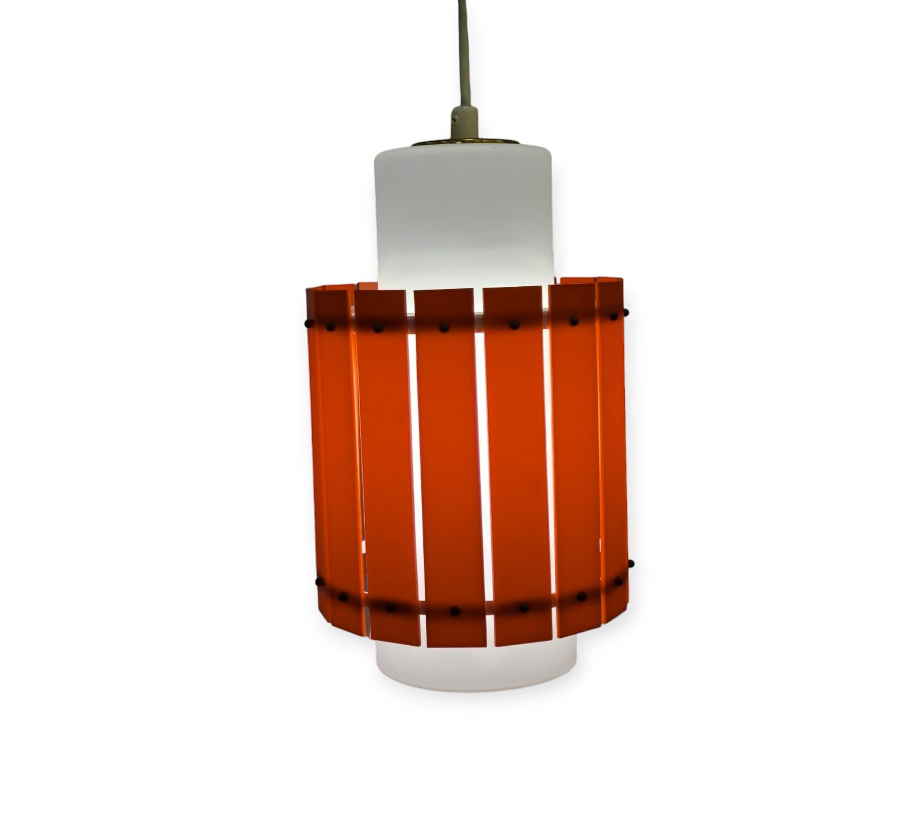 Mid-20th Century Cheerful Red Ceiling Pendant Model K2-74 by Maria Lindeman for Idman, 1960s For Sale