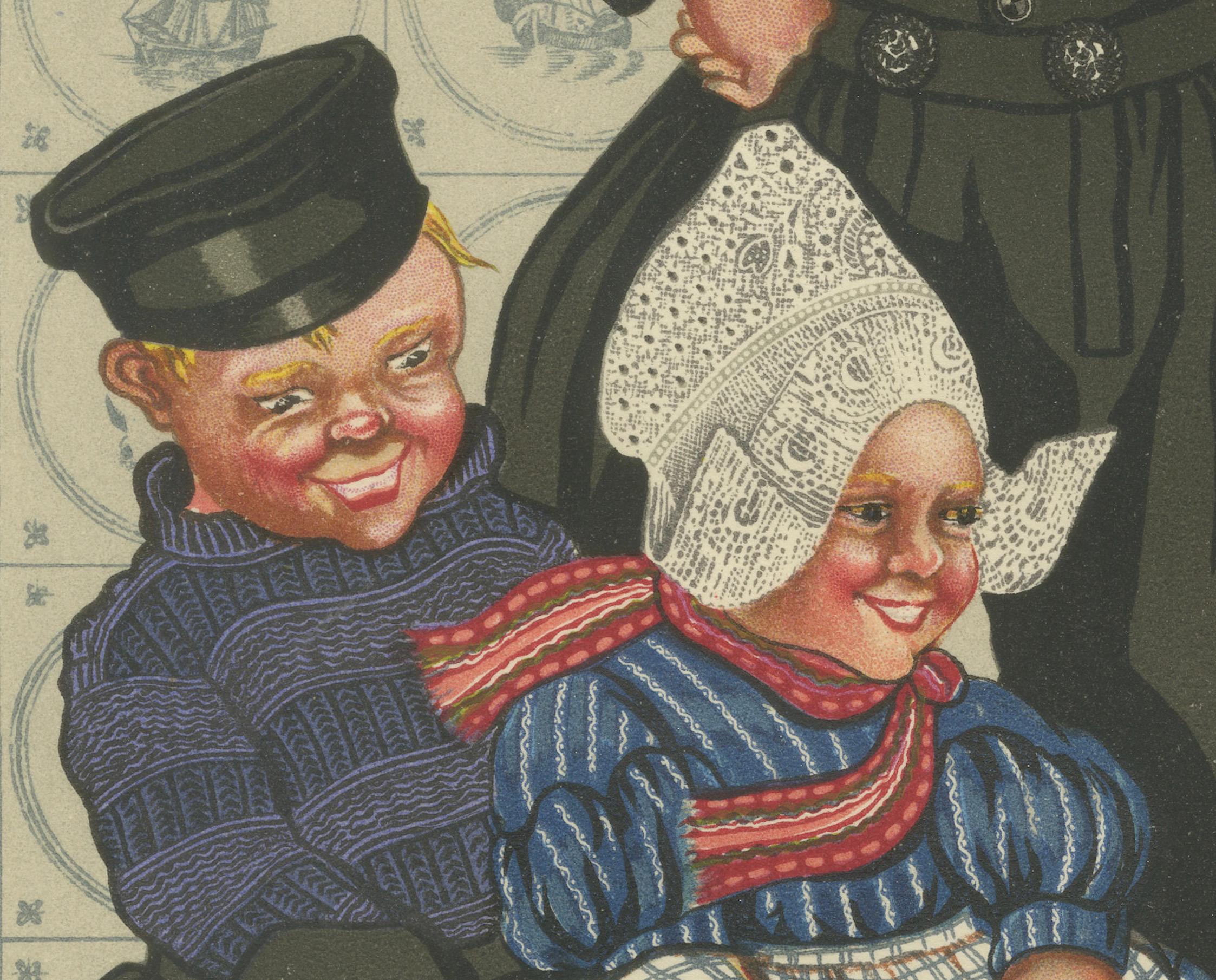 Alegre excursión de invierno: Hombres y niños de Volendam vestidos de fiesta (1932) Papel en venta