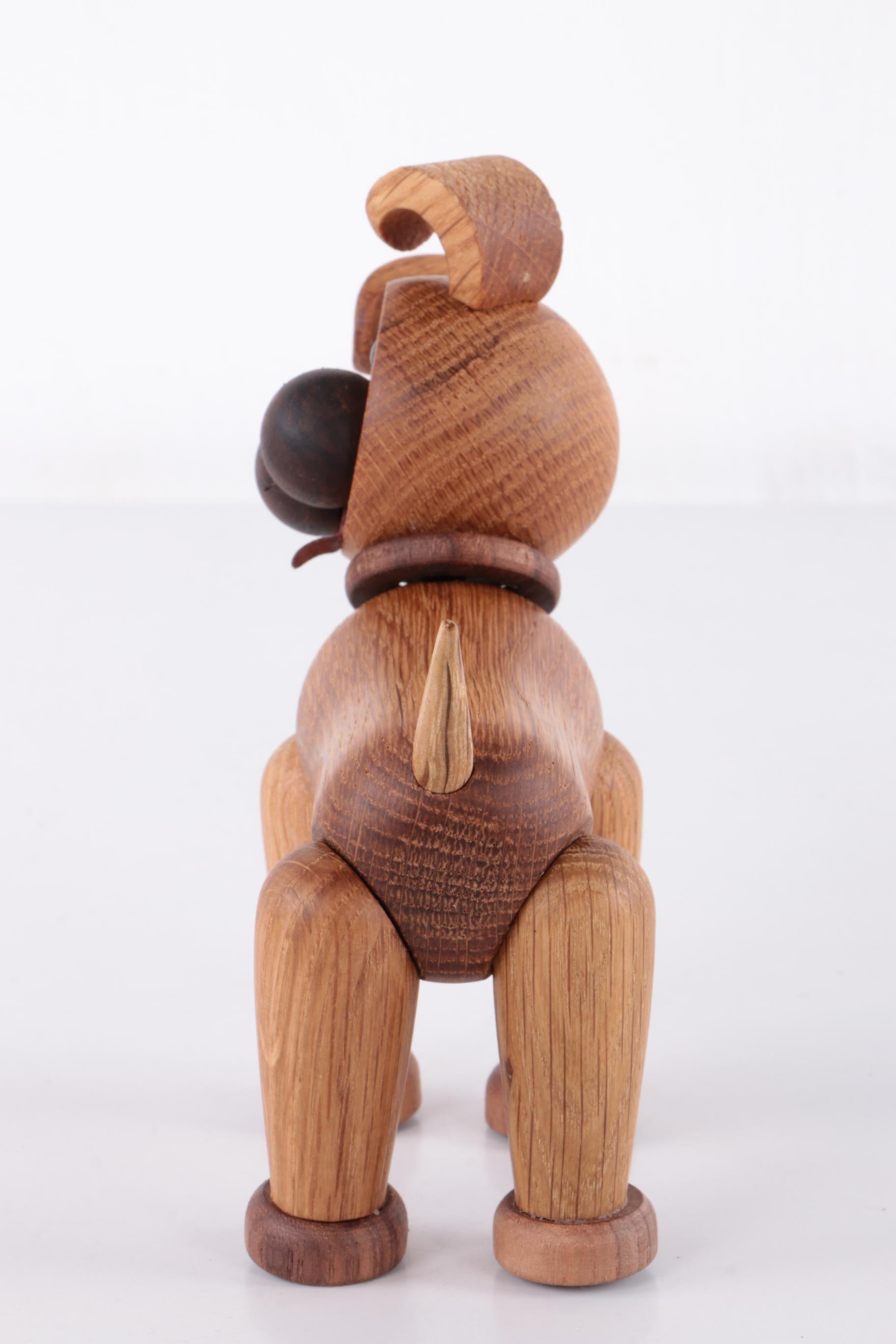 Cheerful Wooden Dog by Chresten Sommer for Spring, Copenhagen, Denmark 1