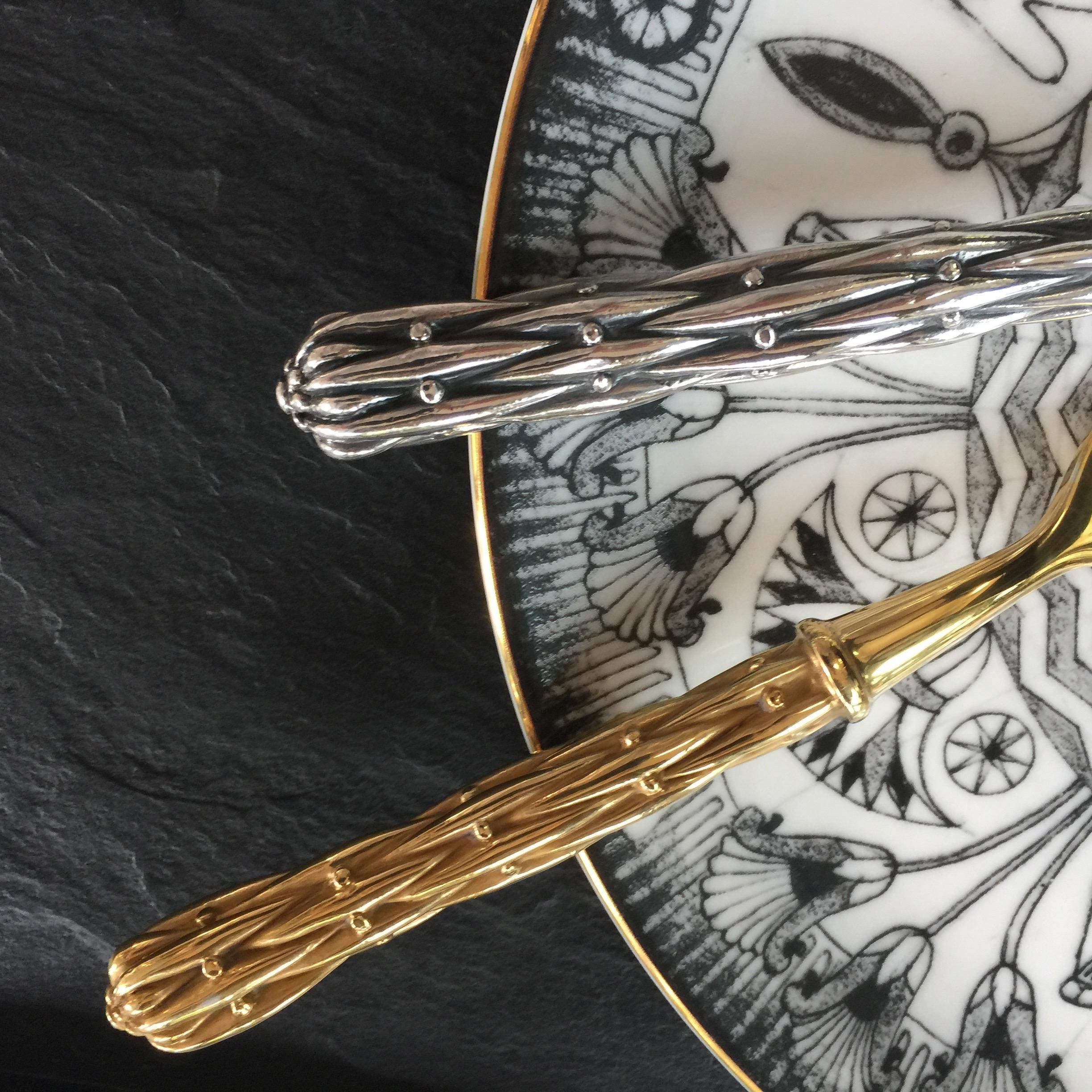 Cuchillo para queso en bronce plateado Plateado en venta