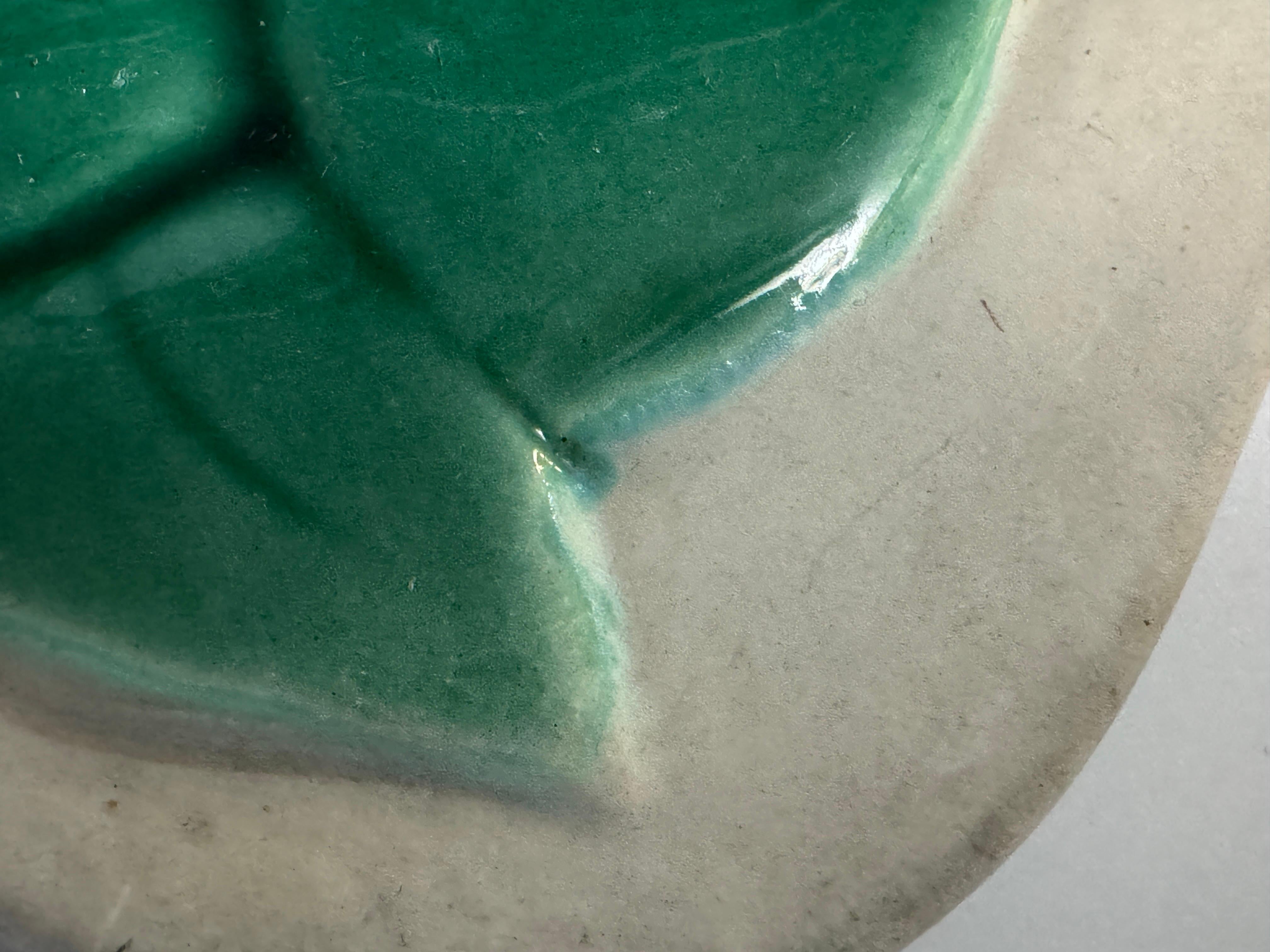 Käse- oder Serviertablett aus Keramik  Frankreich 1970er Grüne Farbe im Angebot 5