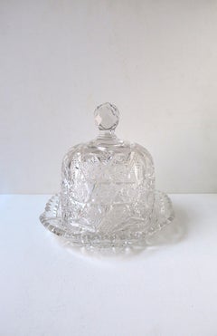 Cheese Pastry Dome Plate Crystal Bohemia Czech