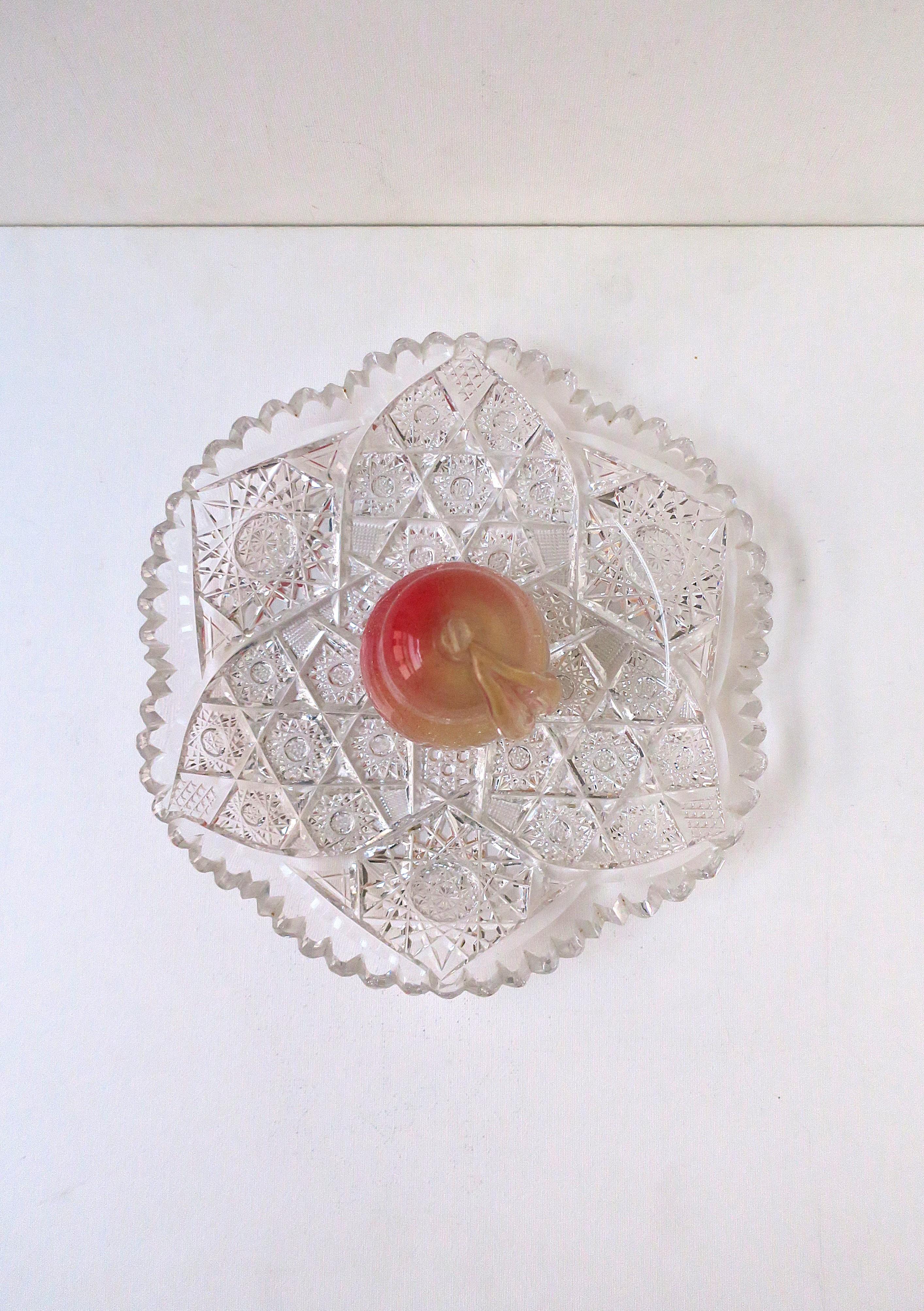 Assiette à fromage en forme de dôme Cristal Bohemia Crystal Czech en vente 3