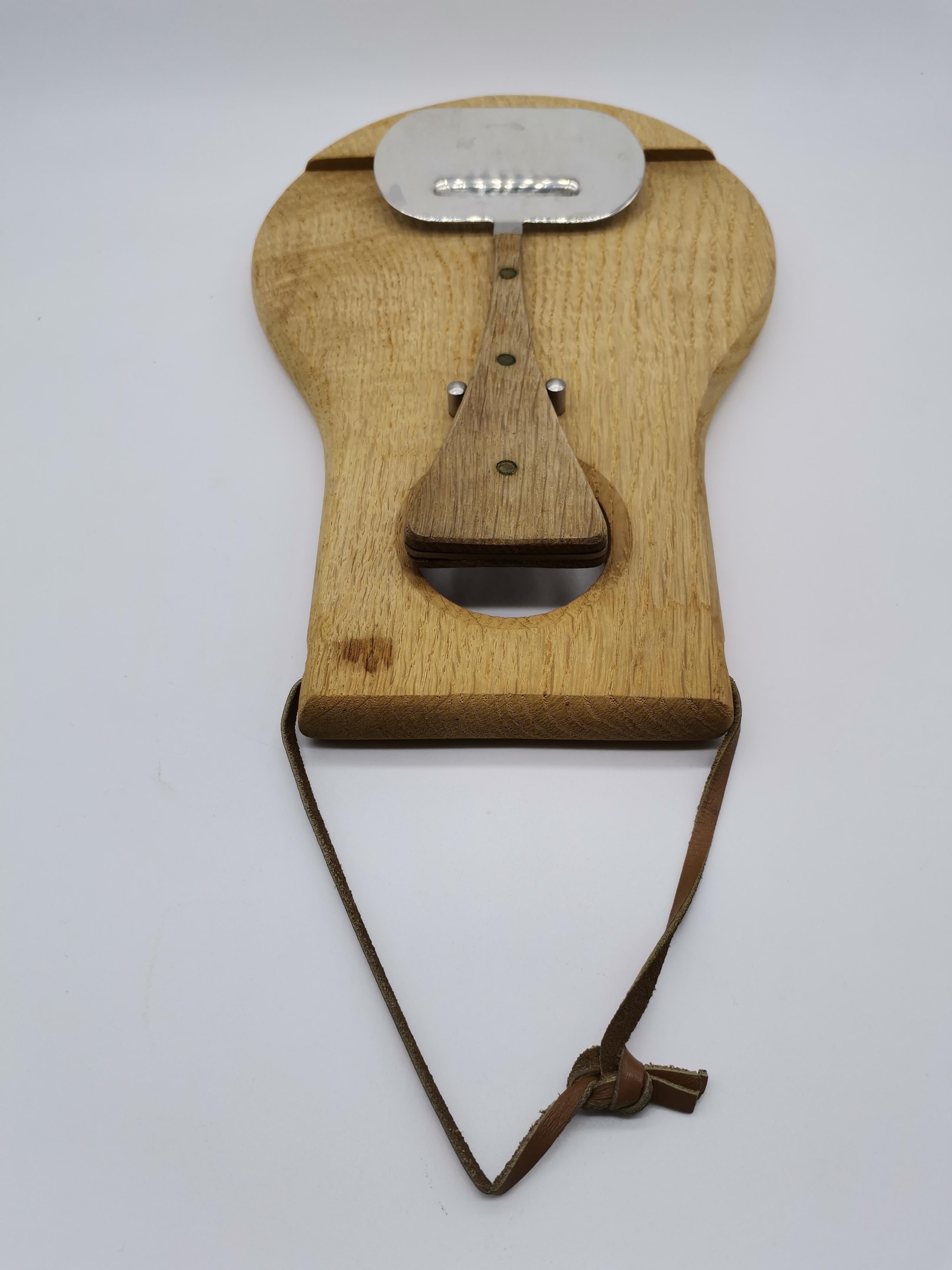 20th Century Cheese Slicer with Board, Wood and Stainless Steel, Vienna, Austria For Sale